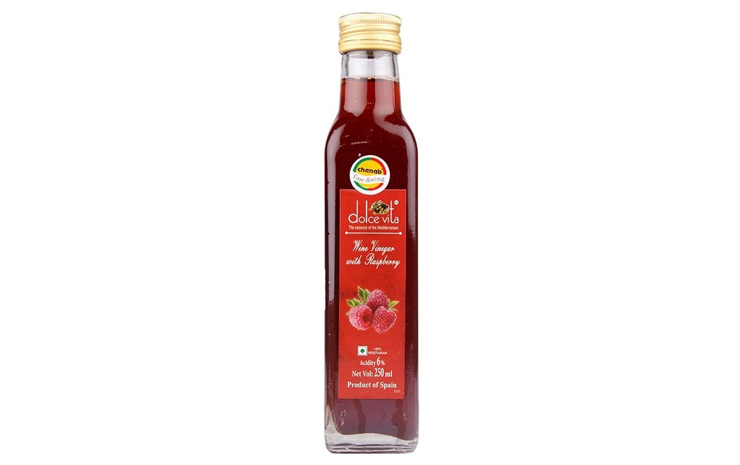 Dolce Vita Wine Vinegar With Raspberry    Glass Bottle  250 millilitre